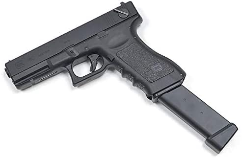 東京マルイ G18C 100連射マガジン（グロックに差した状態・黒）