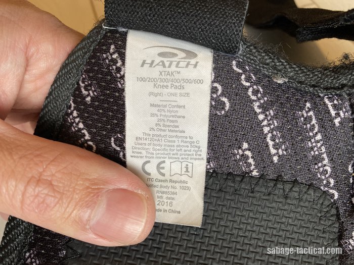 HATCH XTAK ニーパッドのタグ(Right・ONE SIZE)