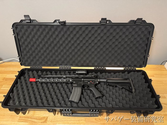 HK416 デルタカスタムを入れても左右に余裕があるMILITARY-BASE ワイドライフル ハードケース